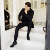 Men stylish, elegant shoes 985 black florantic