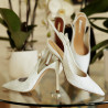 Sandale dama 1352 saten alb lifestyle