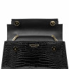 Women shoulder bag 041g croco patent black