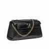 Women shoulder bag 041g croco patent black