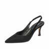 Women sandals 1343 black velour