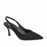 Women sandals 1343 black velour