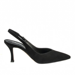 Women sandals 1343 black velour