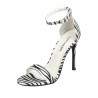 Sandale dama 1349 satin zebra alb