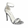 Sandale dama 1349 satin zebra alb