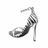 Sandale dama 1349 satin zebra alb