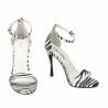 Sandale dama 1349 satin zebra alb