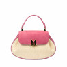 Geanta dama de mana 042g suede roz zmeura+rafie