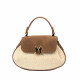 Geanta dama de mana 042g suede maro+rafie