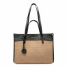 Geanta dama de plaja 045g 01 negru napa+rafie caramel