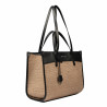 Geanta dama de plaja 045g 01 negru napa+rafie caramel