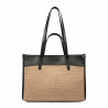 Geanta dama de plaja 045g 01 negru napa+rafie caramel