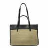 Geanta dama de plaja 045g 01 negru napa+rafie sand olive