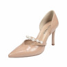 Women stylish, elegant shoes 1350 patent beige