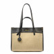 Geanta dama de plaja 045g black napa+rafie
