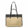 Geanta dama de plaja 045g black napa+rafie