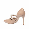 Women stylish, elegant shoes 1350 patent beige