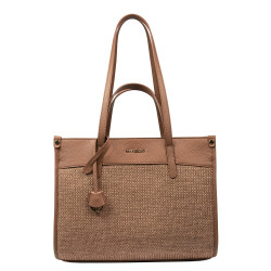 Geanta dama de plaja 045g camel+rafie caramel