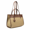 Geanta dama de plaja 045g brown cognac+rafie