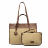 Geanta dama de plaja 045g brown cognac+rafie
