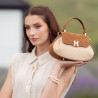Geanta dama de mana 042g suede maro+rafie