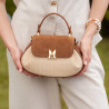 Geanta dama de mana 042g suede maro+rafie