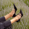 Women stylish, elegant shoes 1350 patent black