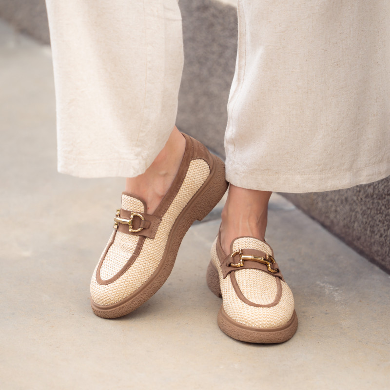 Pantofi casual dama 6092 rafie bej combinat lifestyle