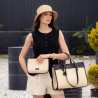 Geanta dama de plaja 045g negru napa+rafie lifestyle