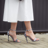 Women sandals 1349 satin zebra white