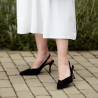 Women sandals 1343 black velour