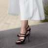 Women sandals 1345 black velour