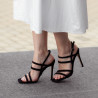 Women sandals 1345 black velour