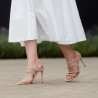 Women sandals 1345 beige velour