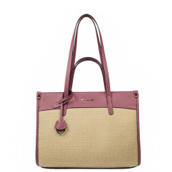 Geanta dama de plaja 045g 01 pink zmeura+rafie