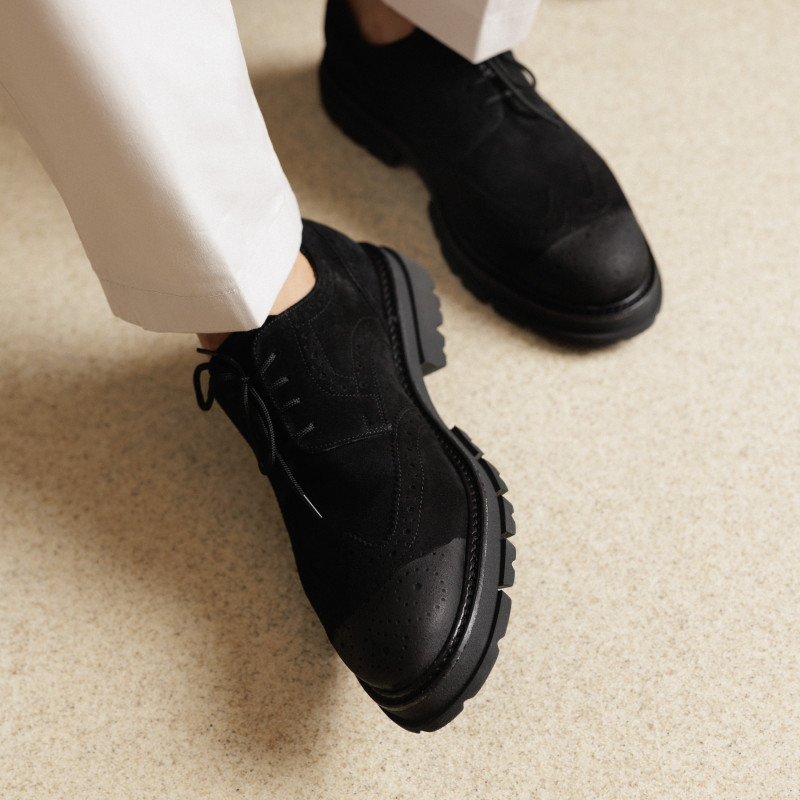 Pantofi casual barbati 989 negru velur lifestyle