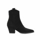 Ghete cu toc dama 1411-1 black velour