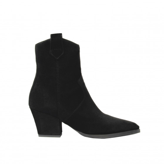 Ghete cu toc dama 1411-1 black velour
