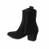 Ghete cu toc dama 1411-1 black velour