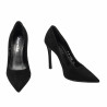 Women stylish, elegant shoes 1302 black velour
