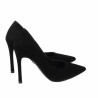 Women stylish, elegant shoes 1302 black velour