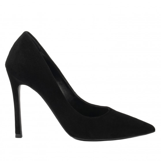 Women stylish, elegant shoes 1302 black velour