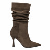 Ghete cu toc dama 1410 velour chocolate