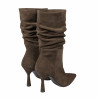 Ghete cu toc dama 1410 velour chocolate