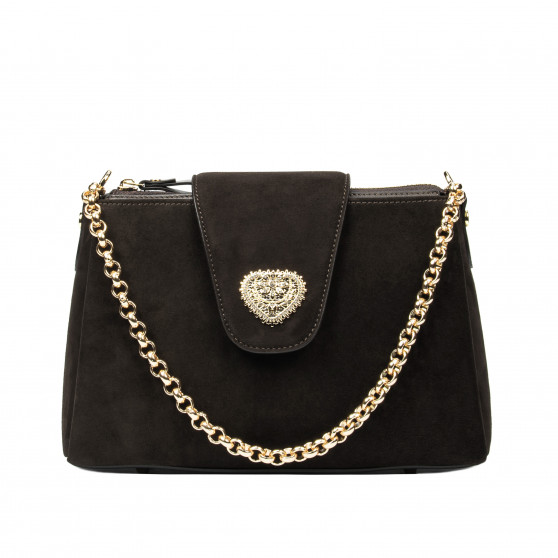 Women shoulder bag 051g espresso camoscio