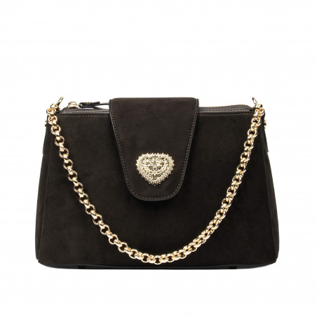 Women shoulder bag 051g espresso camoscio