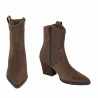 Ghete cu toc dama 1411 suede chocolate