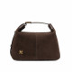 Women hand bag 037-1g suede chocolate