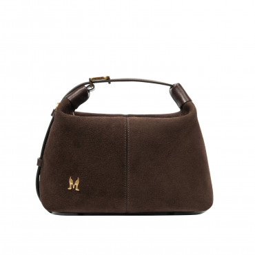 Women hand bag 037-1g suede chocolate