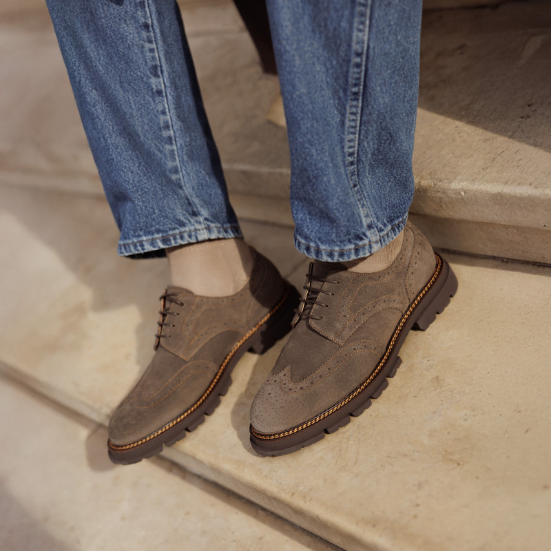 Pantofi casual barbati 989 gri velur lifestyle Pantofi casual barbati 989 gri velur lifestyle